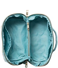 Elizabeth Scarlett Celestial Tigers Velvet Open Flat Makeup Bag