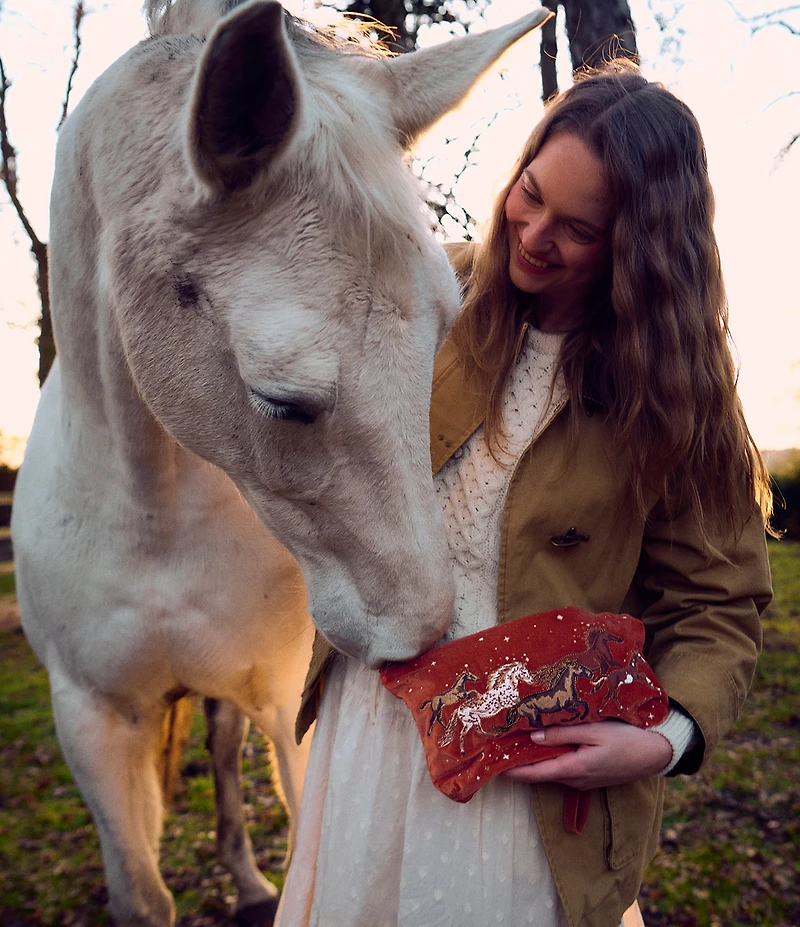 Elizabeth Scarlett Celestial Wild Horses Velvet Everyday Pouch