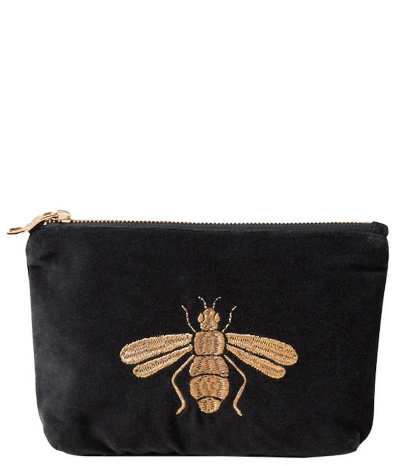 Elizabeth Scarlett Charcoal Velvet Mini Pouch