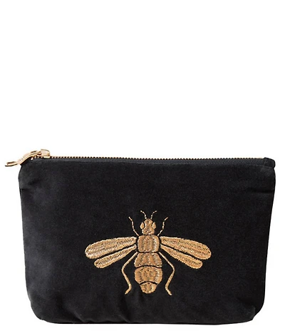 Elizabeth Scarlett Charcoal Velvet Mini Pouch