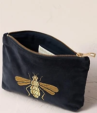 Elizabeth Scarlett Charcoal Velvet Mini Pouch