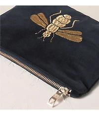 Elizabeth Scarlett Charcoal Velvet Mini Pouch