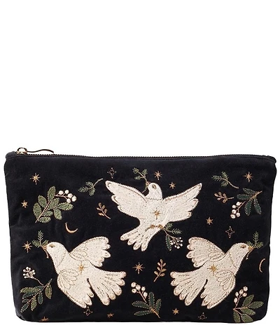 Elizabeth Scarlett Doves of Peace Velvet Everyday Pouch