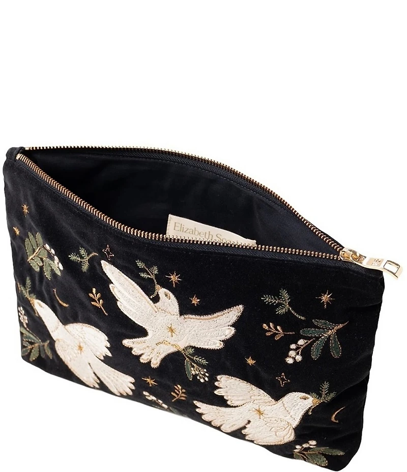 Elizabeth Scarlett Doves of Peace Velvet Everyday Pouch