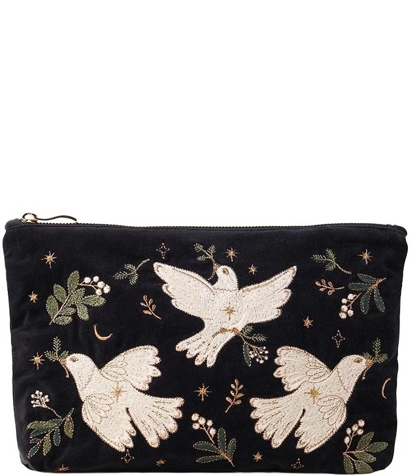 Elizabeth Scarlett Doves of Peace Velvet Mini Pouch