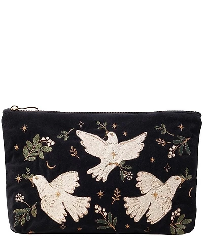 Elizabeth Scarlett Doves of Peace Velvet Mini Pouch