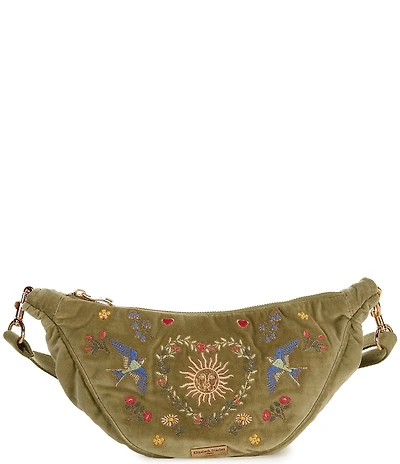 Elizabeth Scarlett Earth Goddess Velvet Crossbody Sling Bag