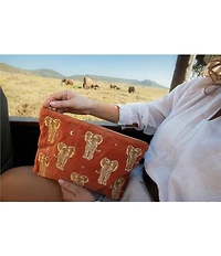 Elizabeth Scarlett Gold Elephant Velvet Everyday Pouch