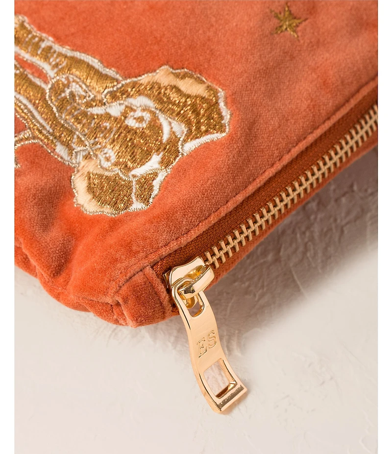 Elizabeth Scarlett Gold Elephant Velvet Everyday Pouch