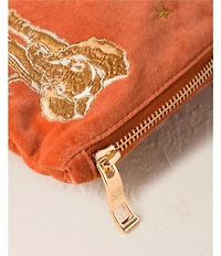 Elizabeth Scarlett Gold Elephant Velvet Everyday Pouch