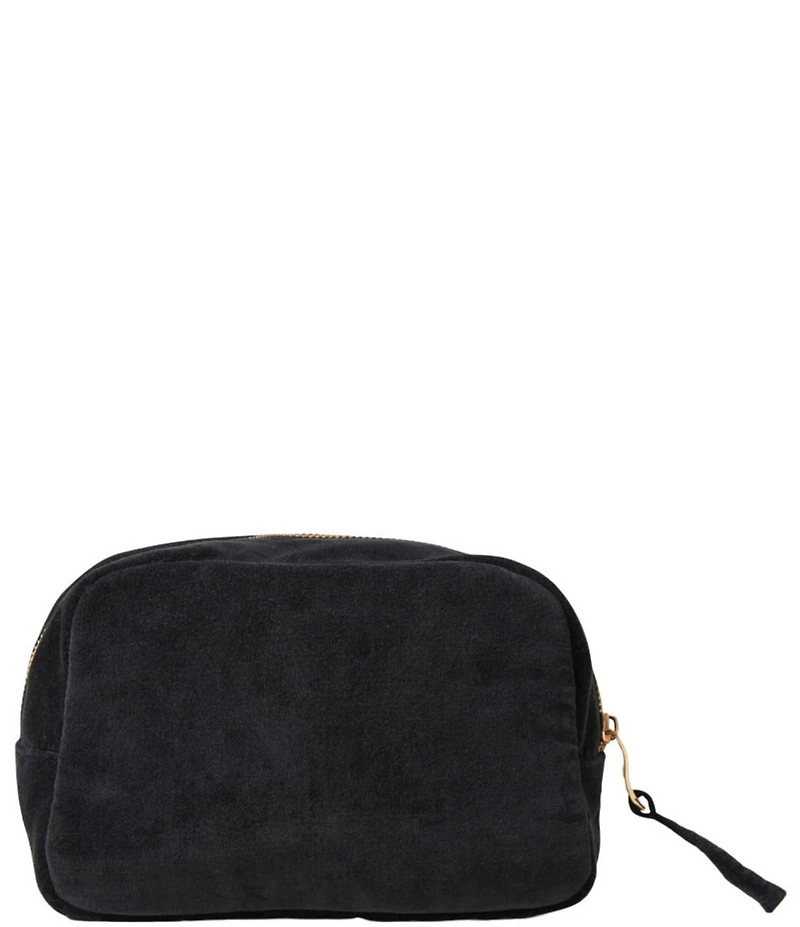 Elizabeth Scarlett Honey Bee Charcoal Velvet Cosmetics Bag Makeup