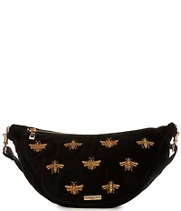 Elizabeth Scarlett Honey Bee Velvet Crossbody Sling Bag