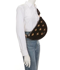 Elizabeth Scarlett Honey Bee Velvet Crossbody Sling Bag