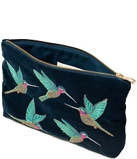 Elizabeth Scarlett Hummingbird Velvet Everyday Pouch