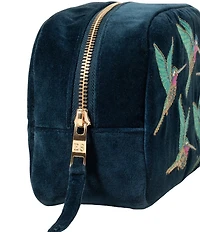 Elizabeth Scarlett Hummingbird Velvet Makeup Bag