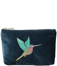 Elizabeth Scarlett Hummingbird Velvet Mini Pouch