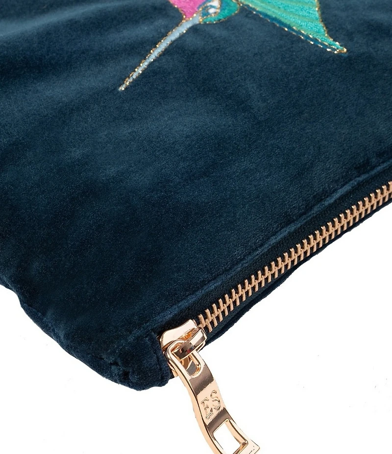 Elizabeth Scarlett Hummingbird Velvet Mini Pouch
