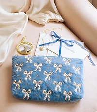 Elizabeth Scarlett Lattice Bows Velvet Everyday Pouch