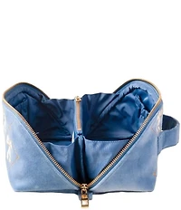 Elizabeth Scarlett Lattice Bows Velvet Open Flat Makeup Bag