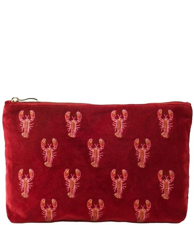 Elizabeth Scarlett Lobster Velvet Novelty Everyday Pouch