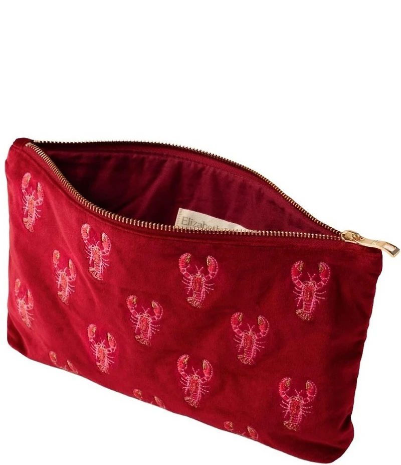 Elizabeth Scarlett Lobster Velvet Novelty Everyday Pouch