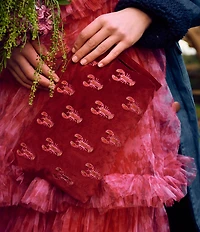 Elizabeth Scarlett Lobster Velvet Novelty Everyday Pouch