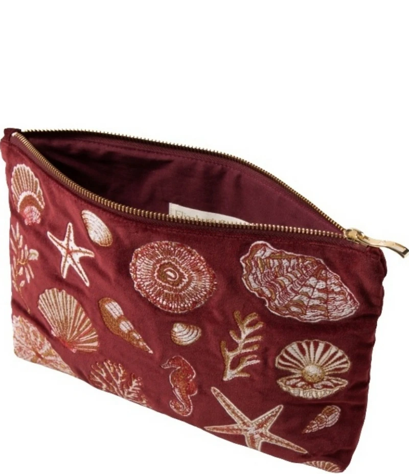 Elizabeth Scarlett Marine Paradise Velvet Everyday Pouch Bag