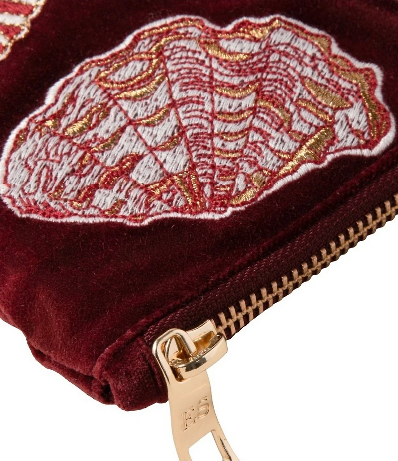 Elizabeth Scarlett Marine Paradise Velvet Everyday Pouch Bag