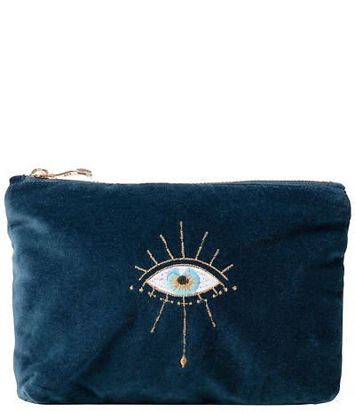 Elizabeth Scarlett Mystical Ink Blue Velvet Mini Pouch