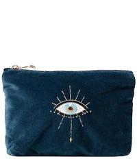 Elizabeth Scarlett Mystical Ink Blue Velvet Mini Pouch
