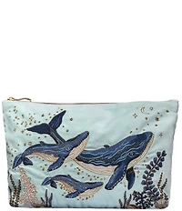Elizabeth Scarlett Mystical Whale Velvet Everyday Pouch Bag