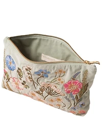 Elizabeth Scarlett Pressed Flowers Velvet Everyday Pouch