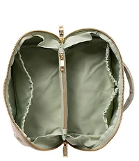 Elizabeth Scarlett Pressed Flowers Velvet Open Flat Makeup Bag