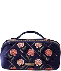 Elizabeth Scarlett Rose Velvet Open Flat Makeup Bag