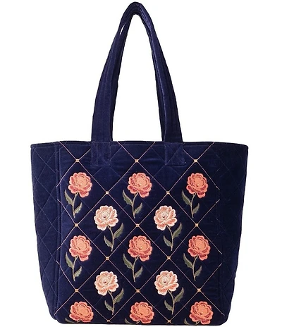 Elizabeth Scarlett Rose Velvet Tote Bag