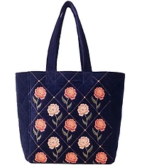 Elizabeth Scarlett Rose Velvet Tote Bag