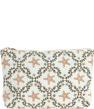 Elizabeth Scarlett Starfish Garden Velvet Everyday Pouch Bag
