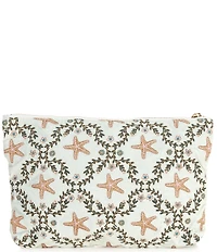 Elizabeth Scarlett Starfish Garden Velvet Everyday Pouch Bag