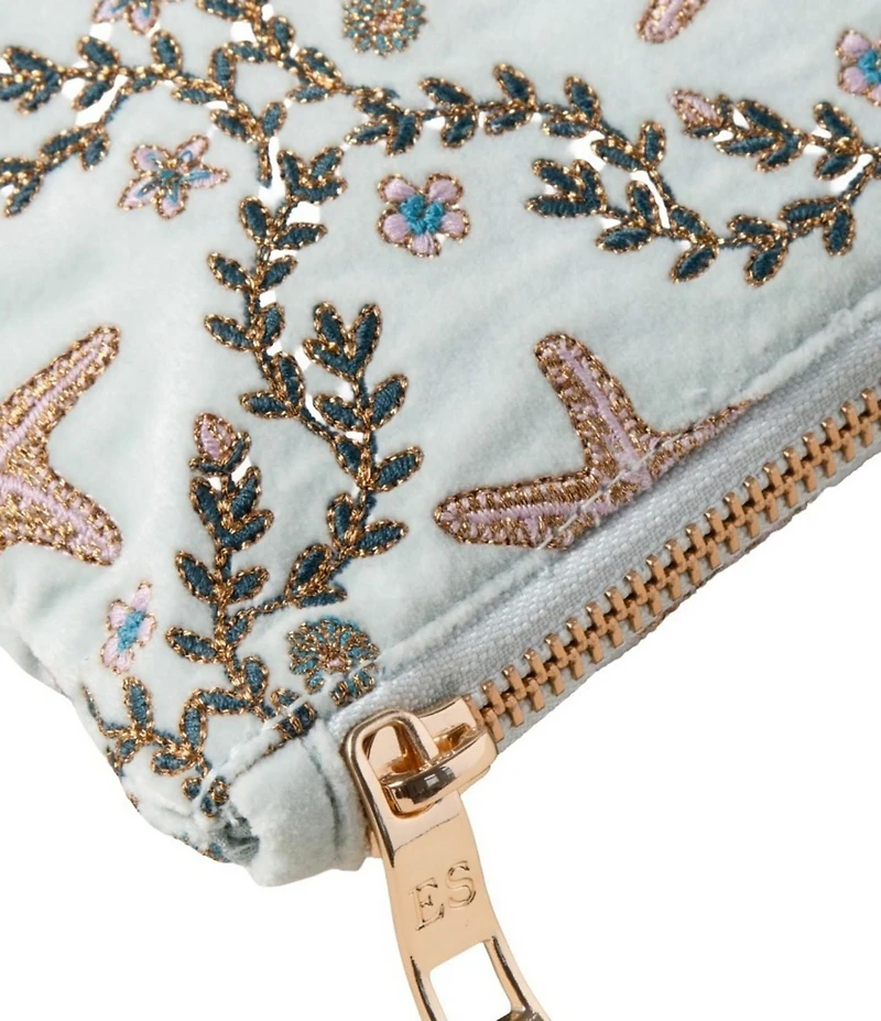 Elizabeth Scarlett Starfish Garden Velvet Everyday Pouch Bag