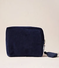 Elizabeth Scarlett Sun Goddess Navy Velvet Wash Bag