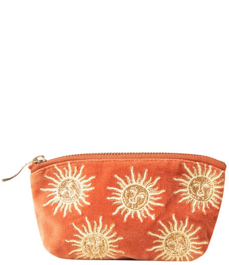 Elizabeth Scarlett Sun Goddess Rust Velvet Coin Purse