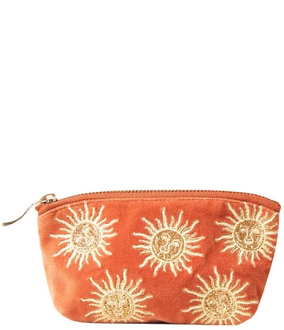 Elizabeth Scarlett Sun Goddess Rust Velvet Coin Purse
