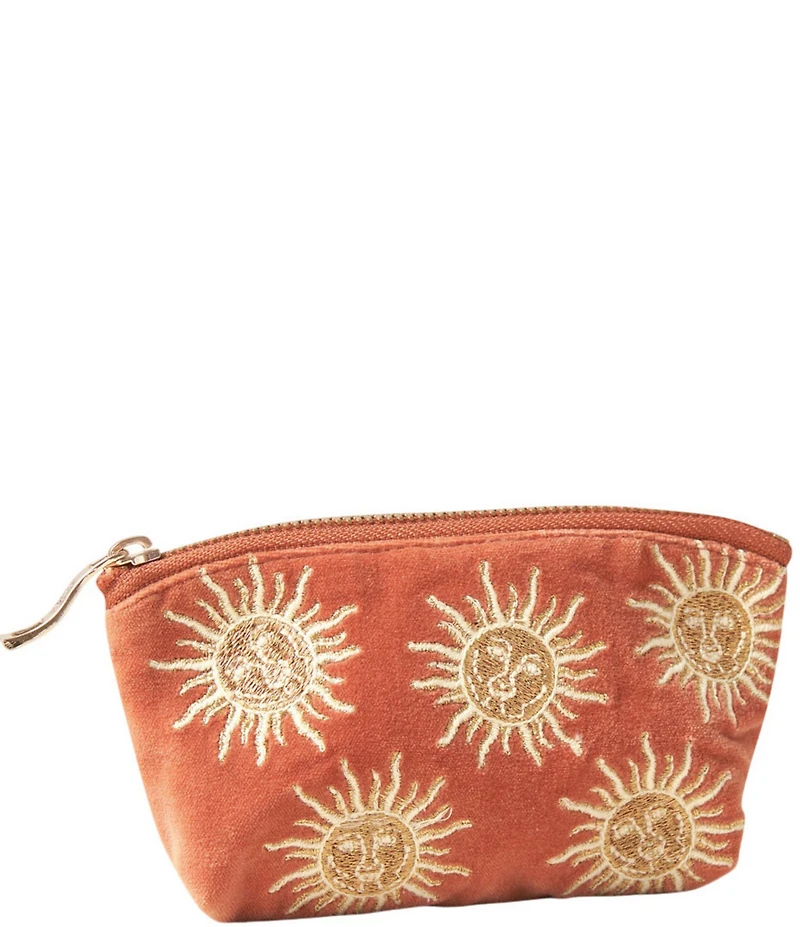 Elizabeth Scarlett Sun Goddess Rust Velvet Coin Purse