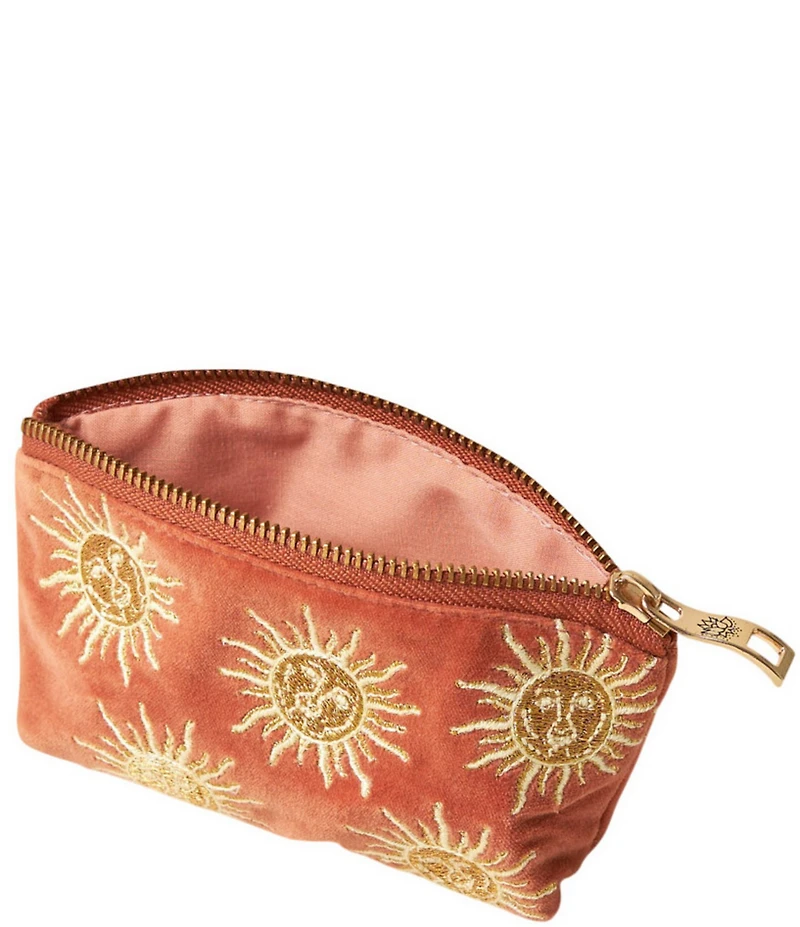 Elizabeth Scarlett Sun Goddess Rust Velvet Coin Purse