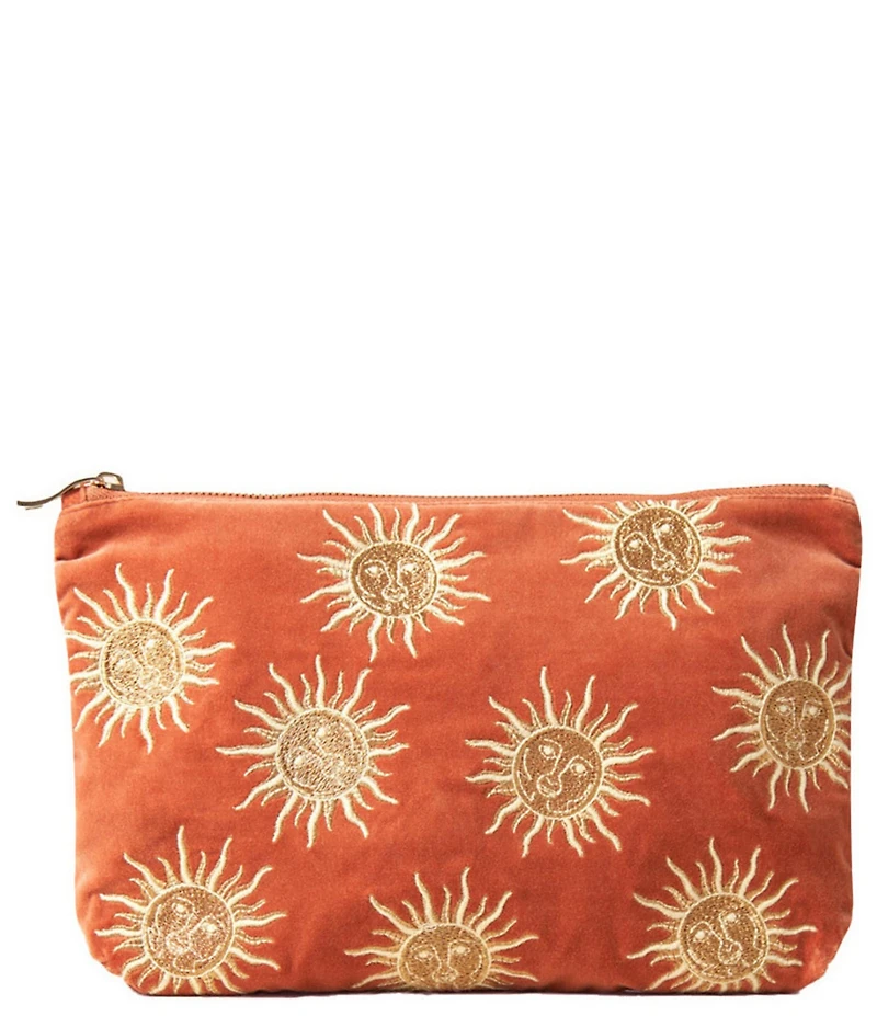 Elizabeth Scarlett Sun Goddess Rust Velvet Everyday Pouch