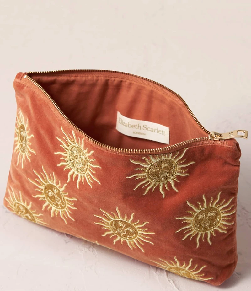 Elizabeth Scarlett Sun Goddess Rust Velvet Everyday Pouch