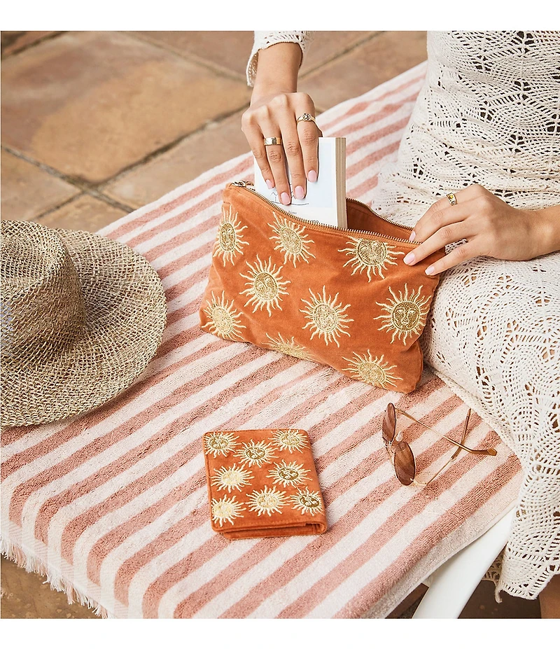 Elizabeth Scarlett Sun Goddess Rust Velvet Everyday Pouch