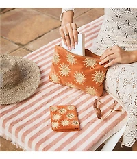 Elizabeth Scarlett Sun Goddess Rust Velvet Everyday Pouch