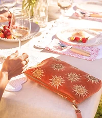 Elizabeth Scarlett Sun Goddess Rust Velvet Everyday Pouch