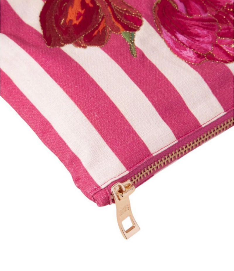 Elizabeth Scarlett Tulip Stripe Cotton Mini Pouch